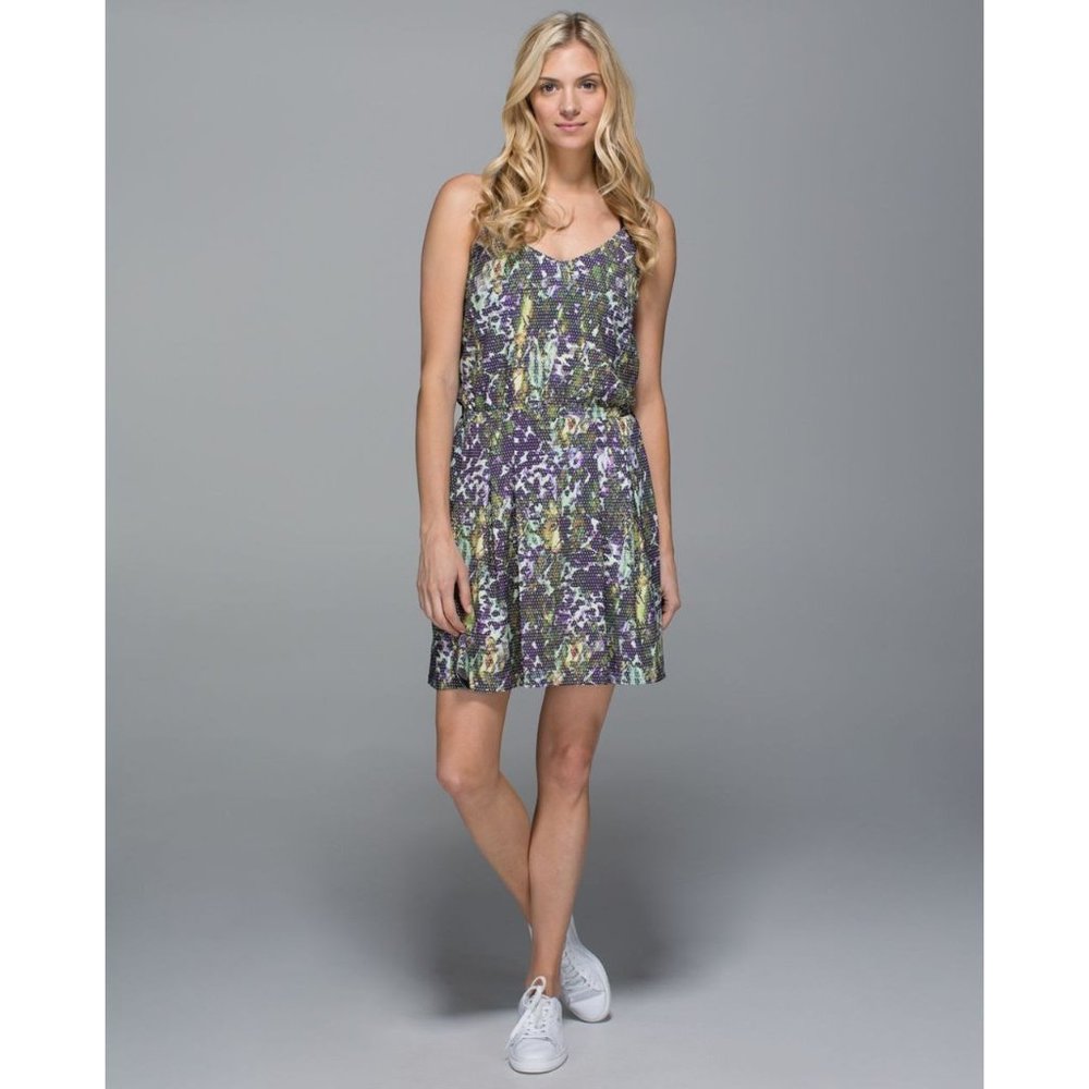 LULULEMON Floral Cutout Back City Summer Dress 6 - Picture 11 of 12